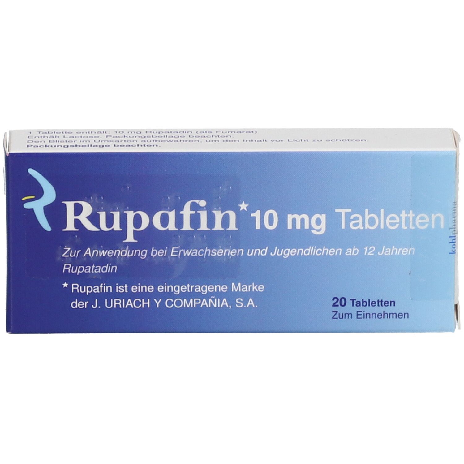 Rupafin 10 Mg 20 St Mit Dem E Rezept Kaufen Shop Apotheke