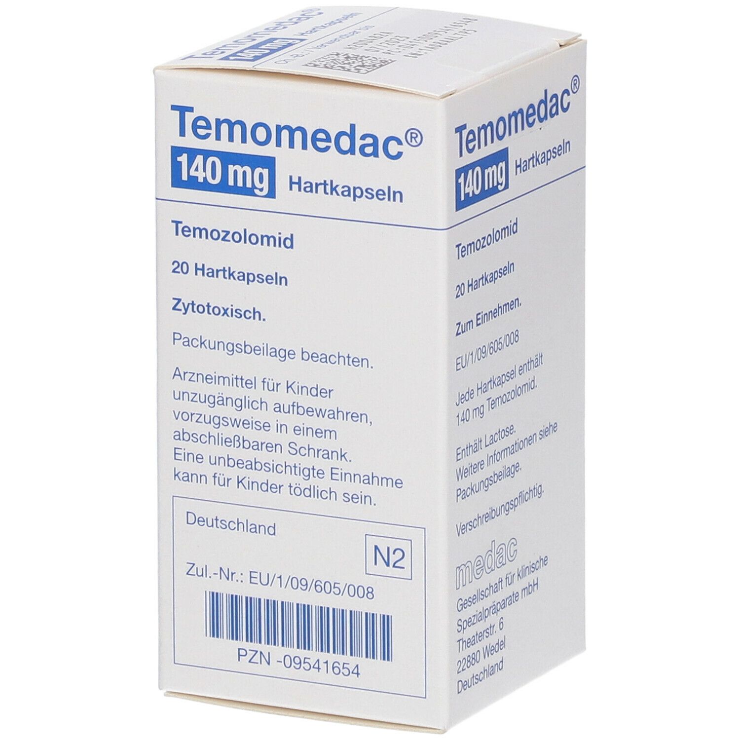 Temomedac 140 mg Hartkapseln 20 St