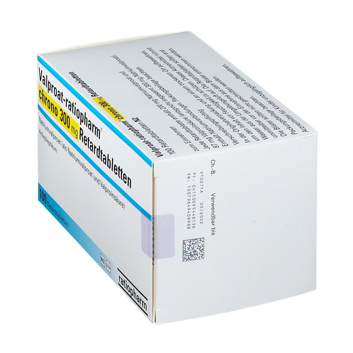 VALPROAT-ratiopharm chrono 300 mg Retardtabletten 100 St Retard-Tabletten