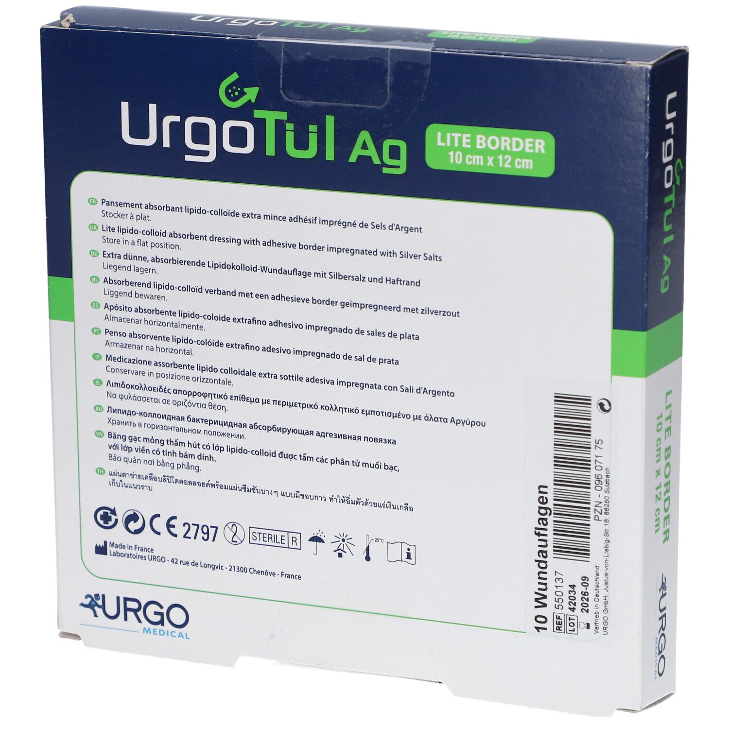 URGOTUEL AG LITE BOR 10X12