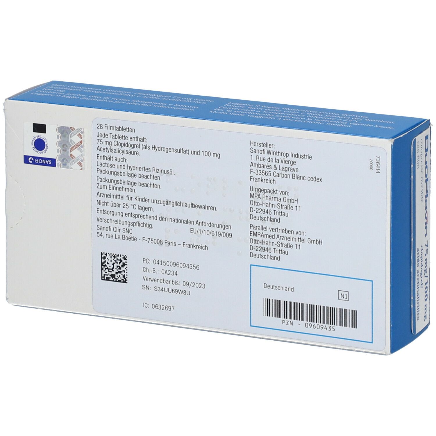 DUOPLAVIN 75 mg/100 mg Filmtabletten