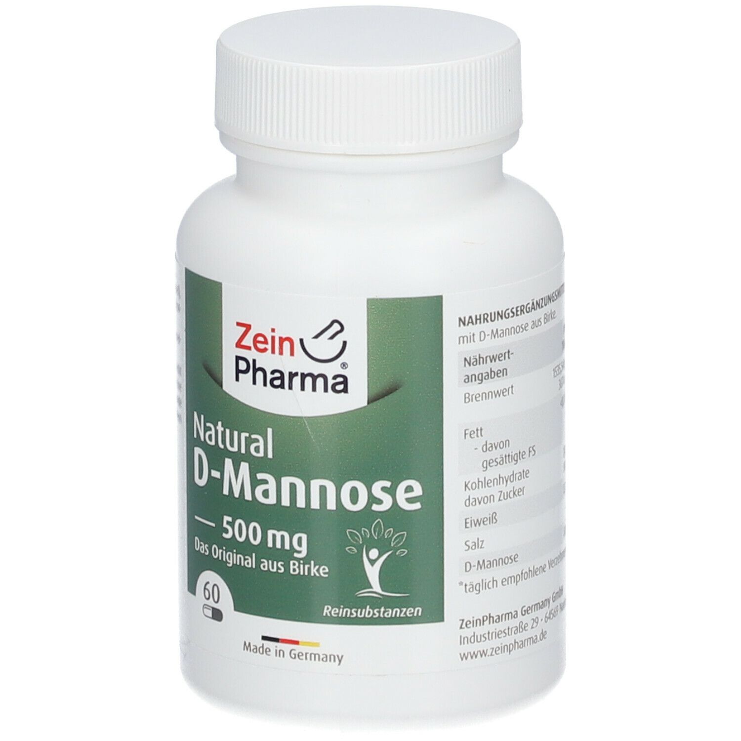 ZeinPharma® Natural D Mannose Kapseln 500 mg