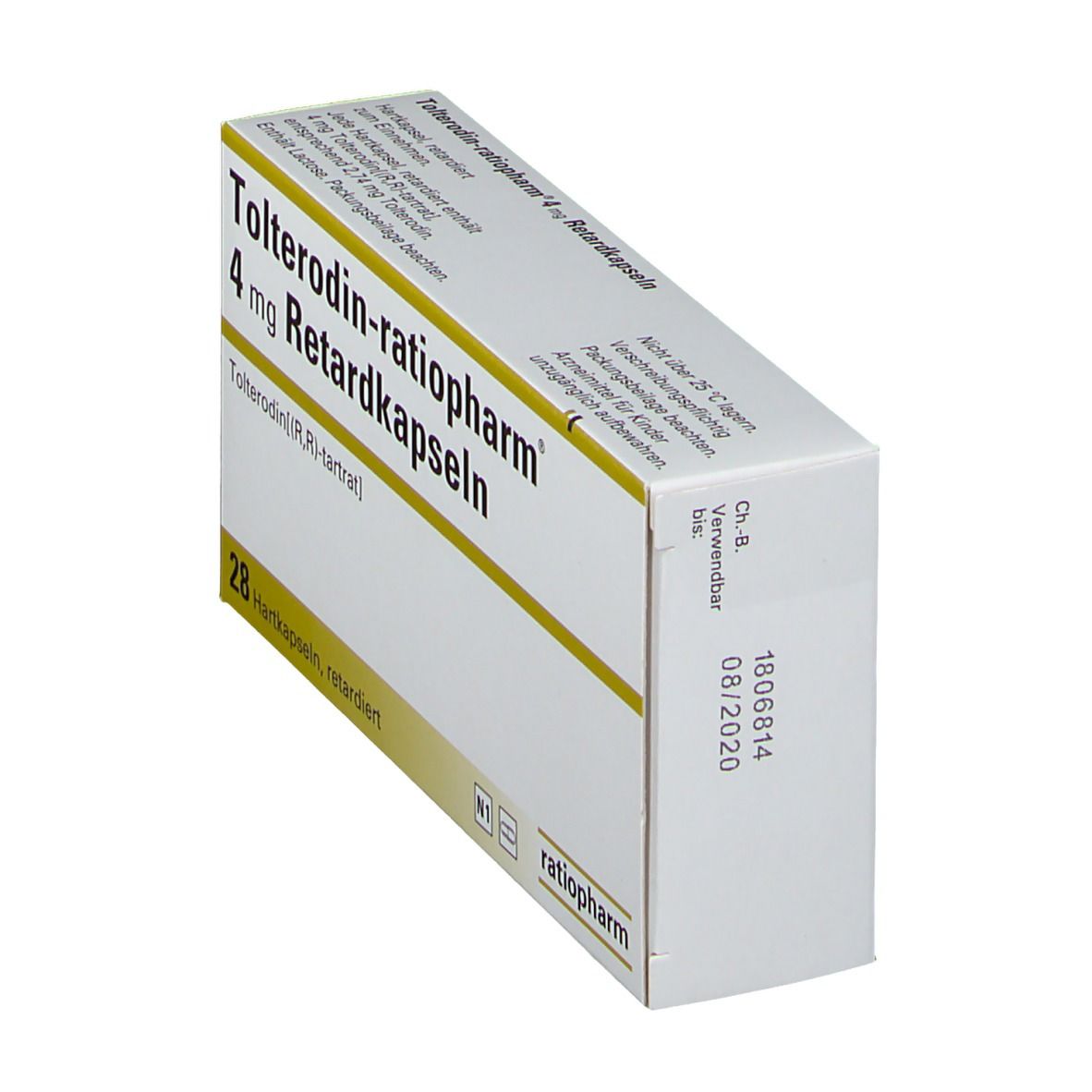 TOLTERODIN-ratiopharm 4 mg Retardkapseln 28 St Retard-Kapseln