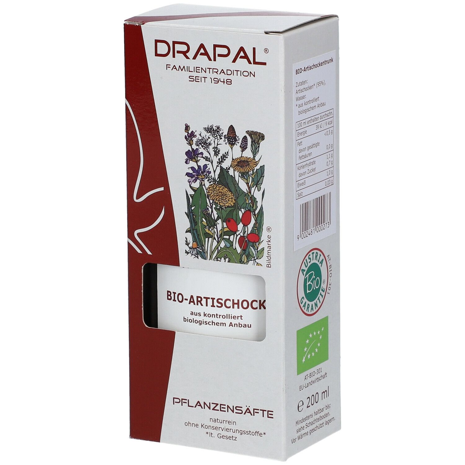 Artischocken BIO Pflanzensaft Drapal 200 ml Saft