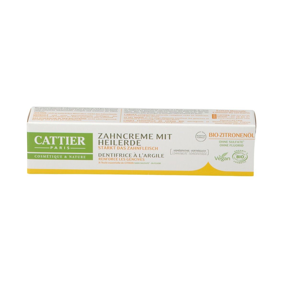 CATTIER Zahncreme mit Heilerde - Zitrone