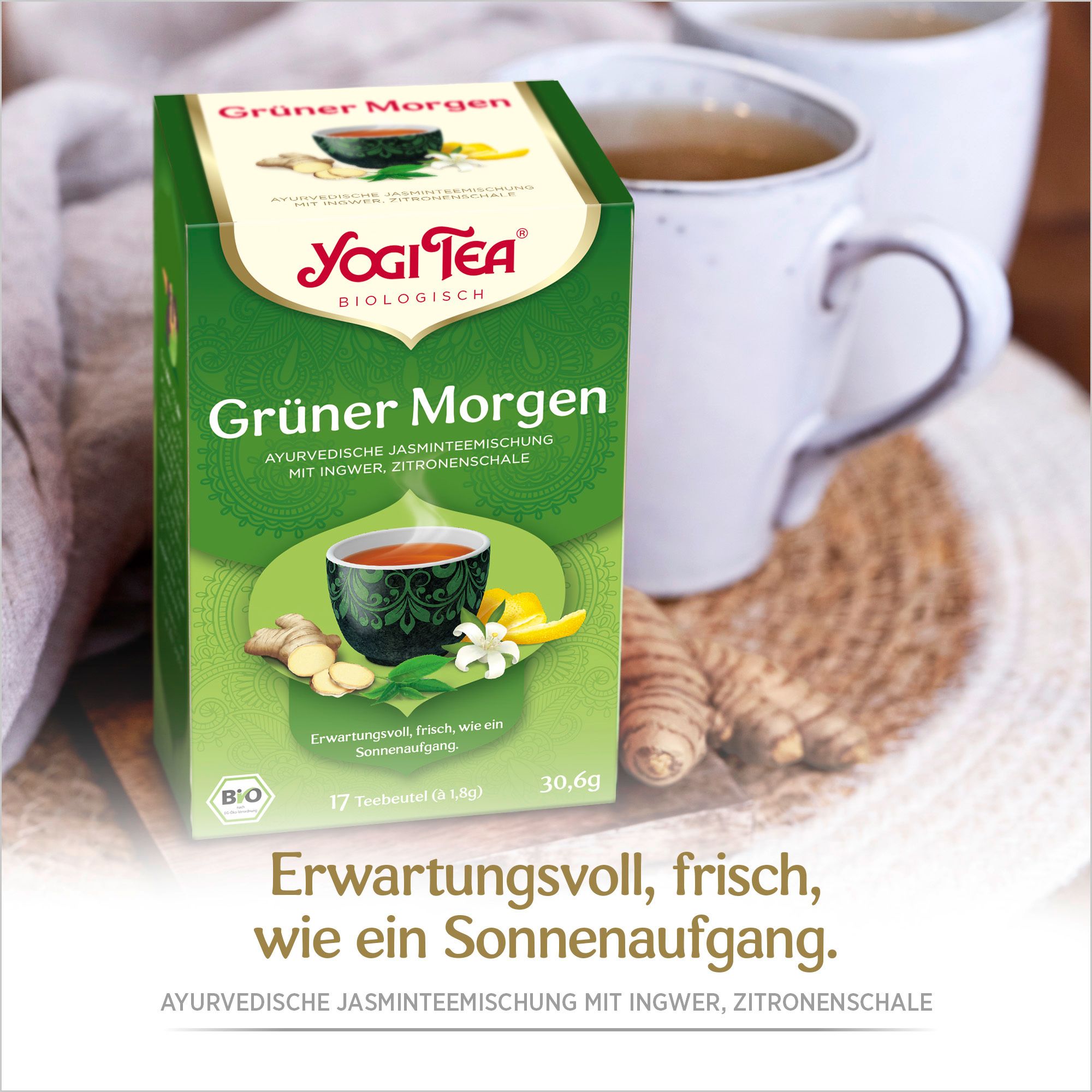 YOGI TEA® Grüner Morgen, Bio Jasmin-Tee