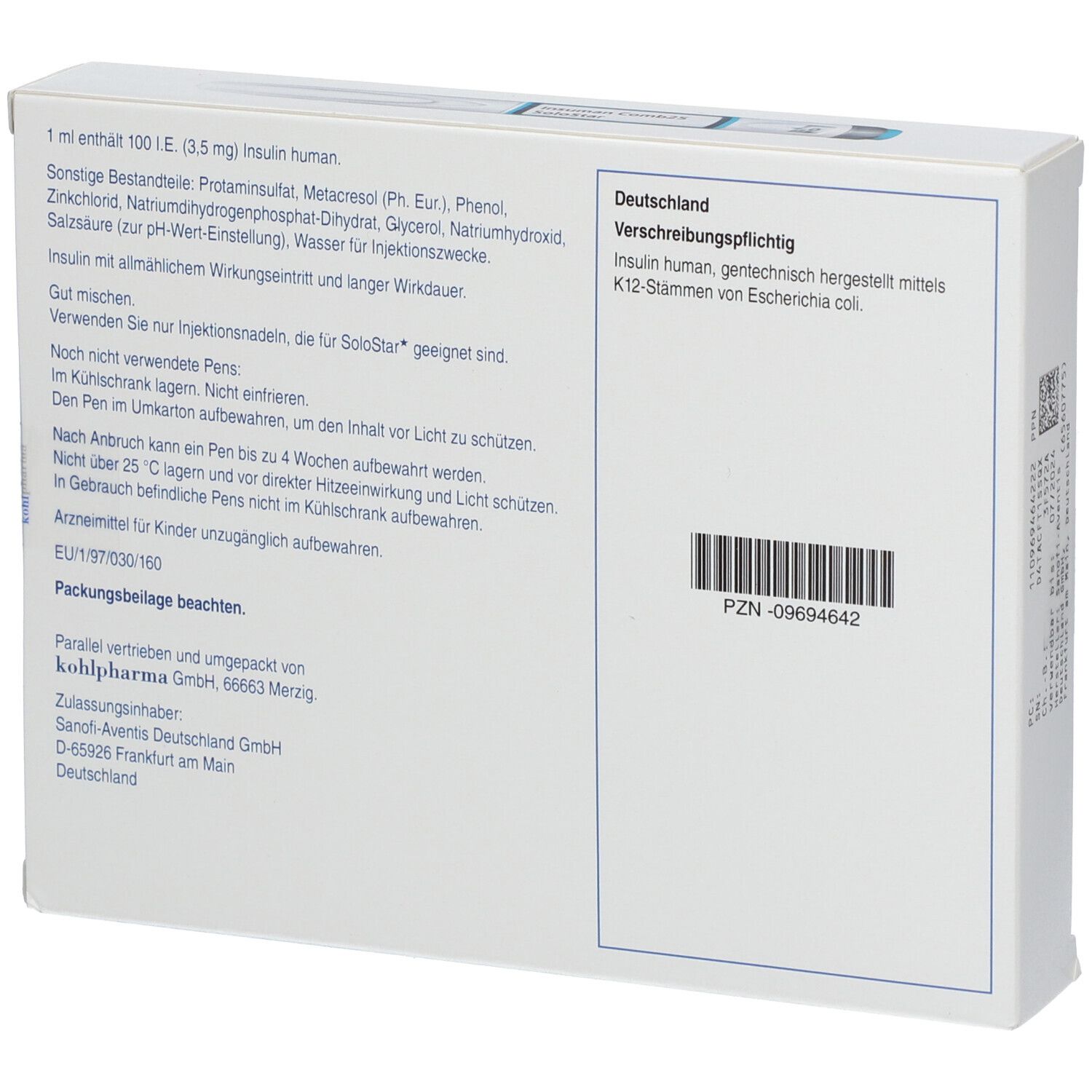 Insuman Comb 25 100 I.E./ml SoloStar
