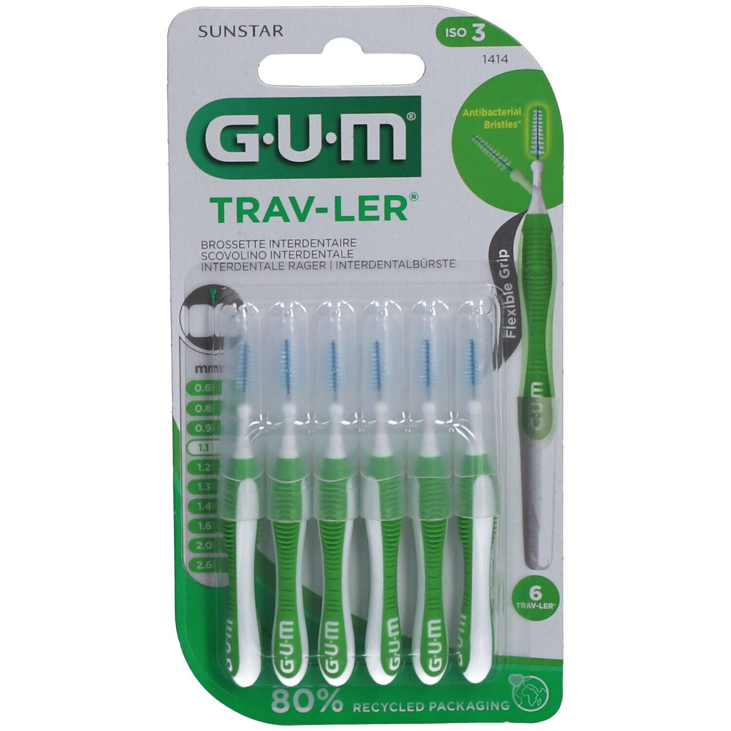 GUM® Trav-Ler 1,1 mm grün Tanne