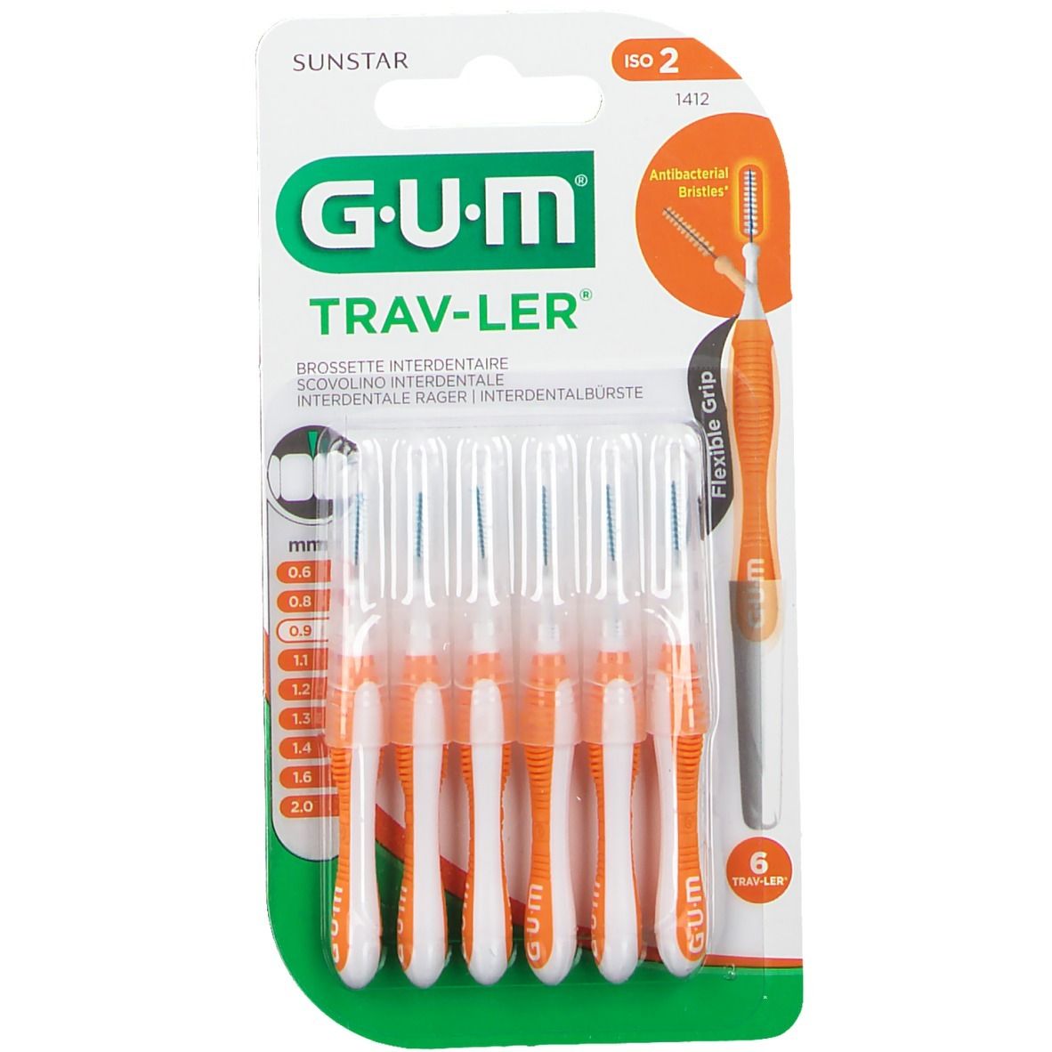 GUM® Trav-Ler® Interdentalbürsten 0,9 mm Orange