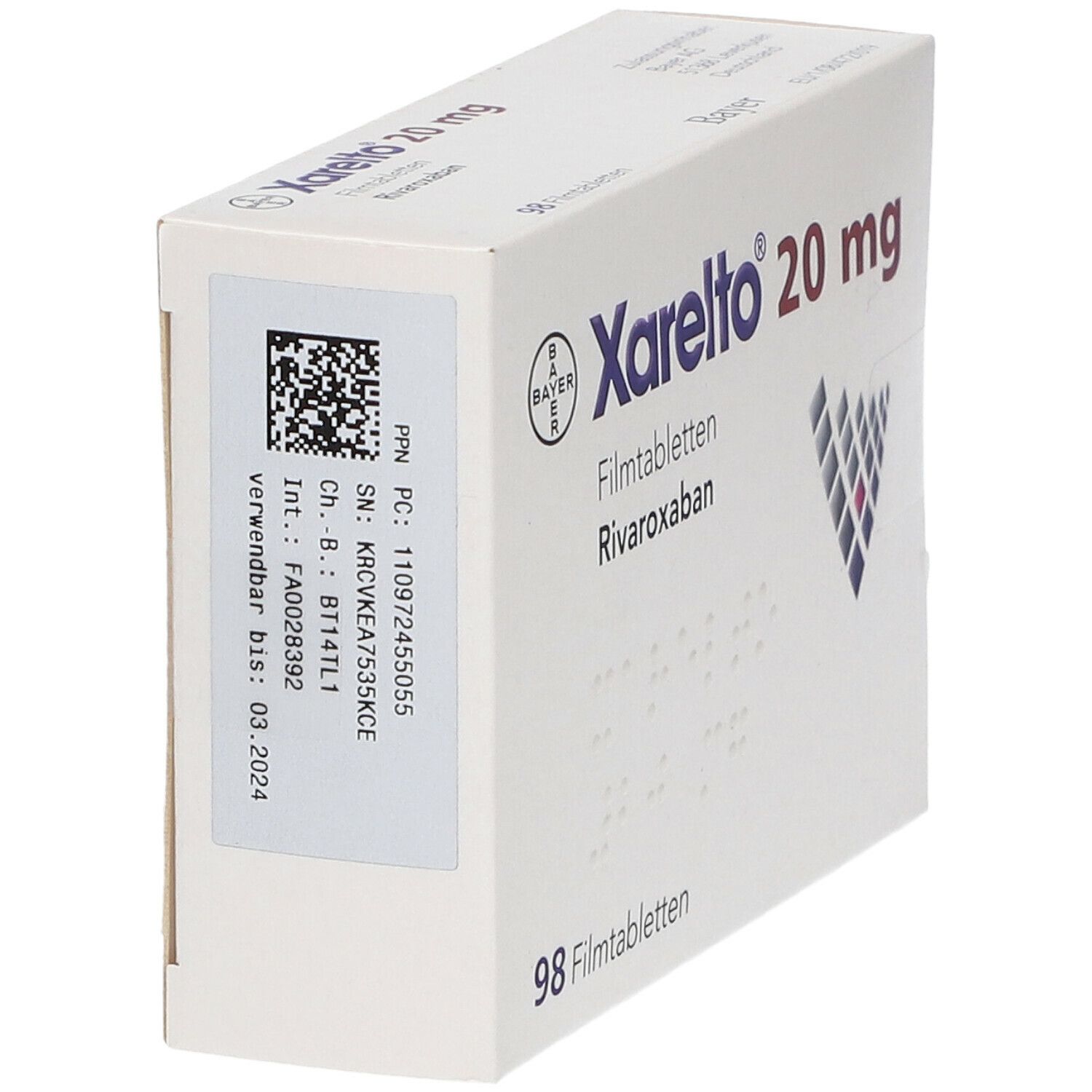 Xarelto 20 Mg 98 St Mit Dem E-Rezept Kaufen - Shop Apotheke