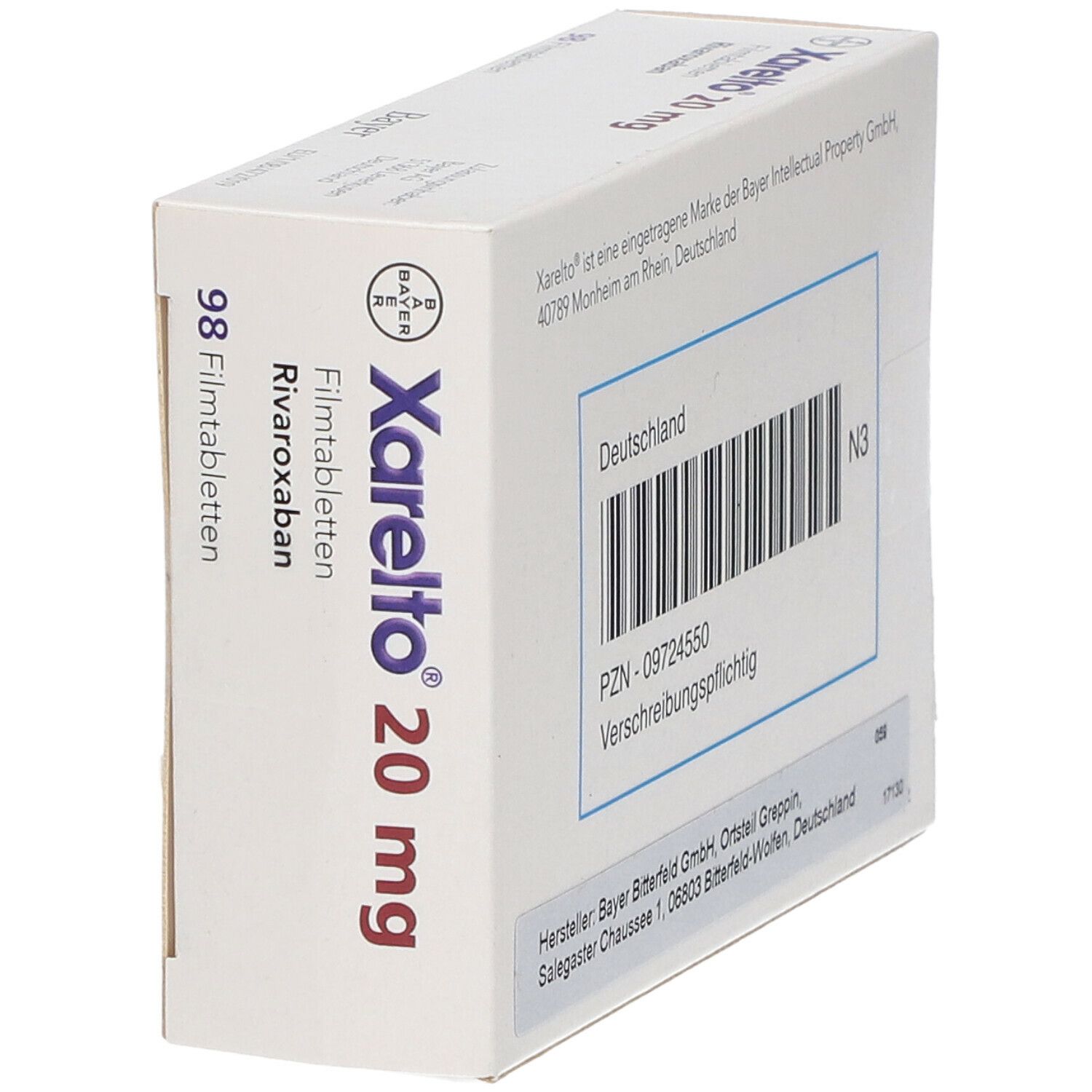 Xarelto 20 Mg 98 St Mit Dem E-Rezept Kaufen - Shop Apotheke