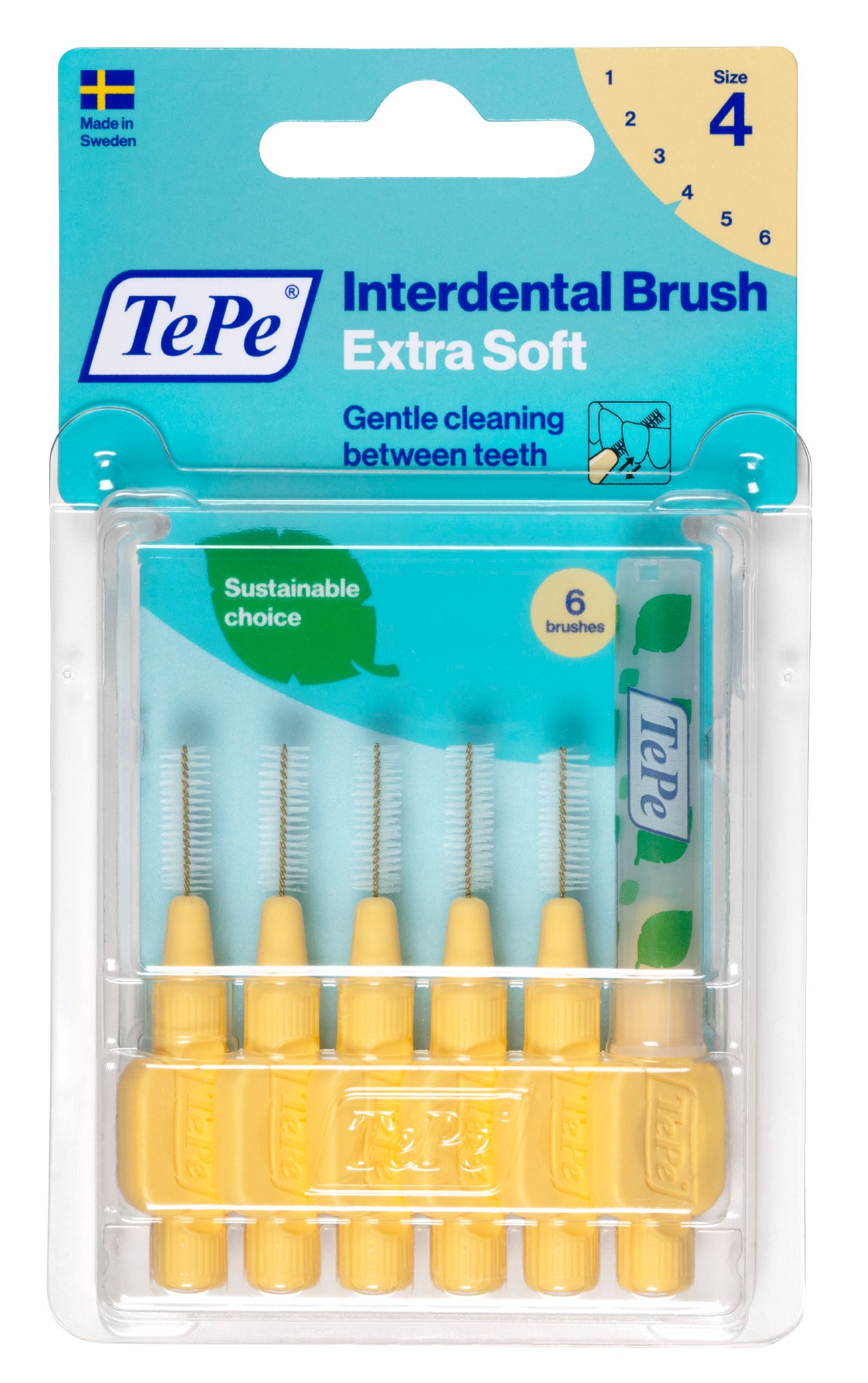 TePe Interdentalbürsten Extra Soft 0,7 - 1,3 mm gelb