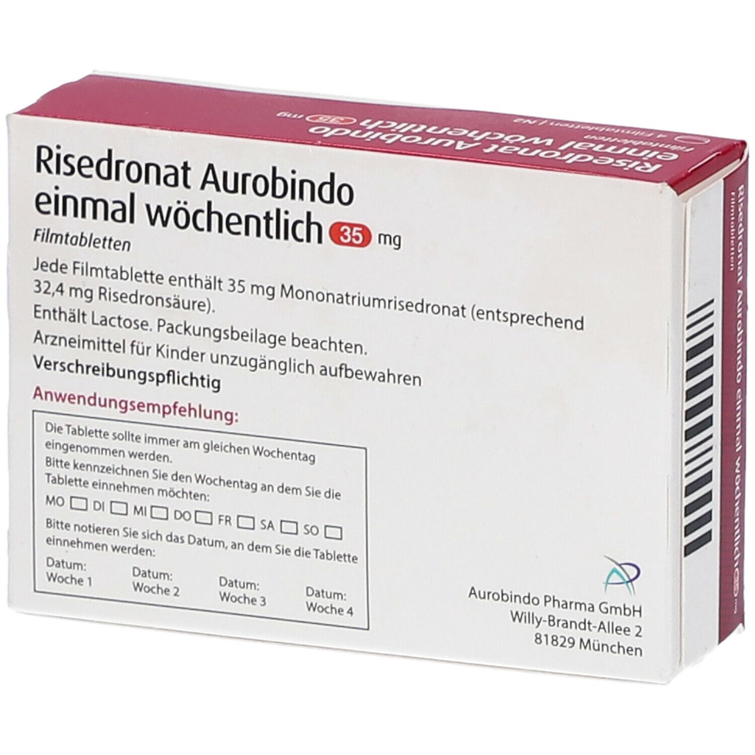 Risedronat Aurobindo einmal wöchentlich 35 mg