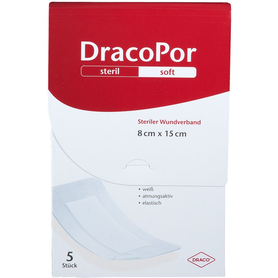 DracoPor Soft weiß 8 x 15 cm steril
