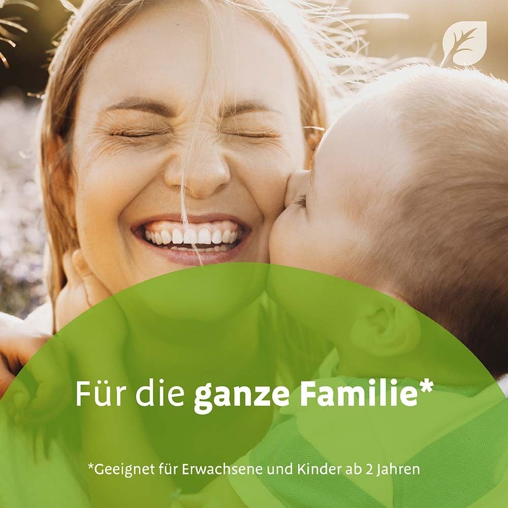 Mutter und Kind. Text: Für die ganze Familie. Geeignet für Erwachsene und Kinder ab 2 Jahren.
