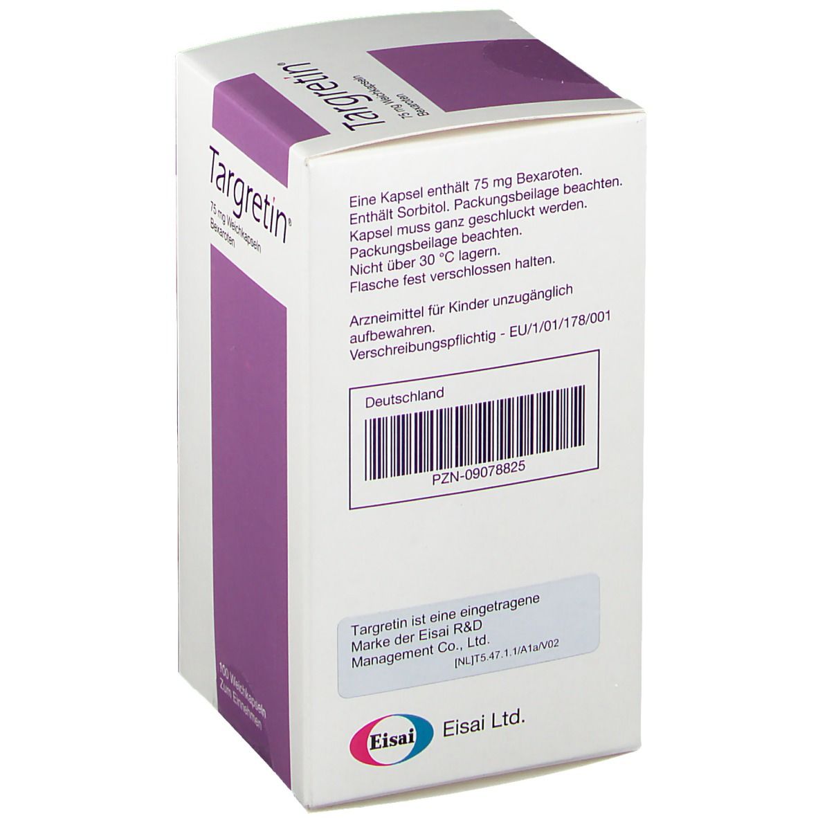 Targretin 75 mg Weichkapseln 100 St