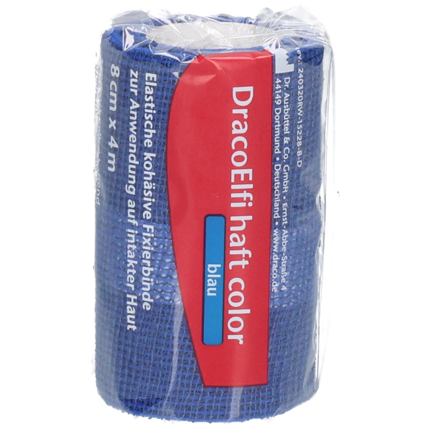 Dracoelfi haft color elast.Fixierb.8 cmx4 m blau 1 St Binden
