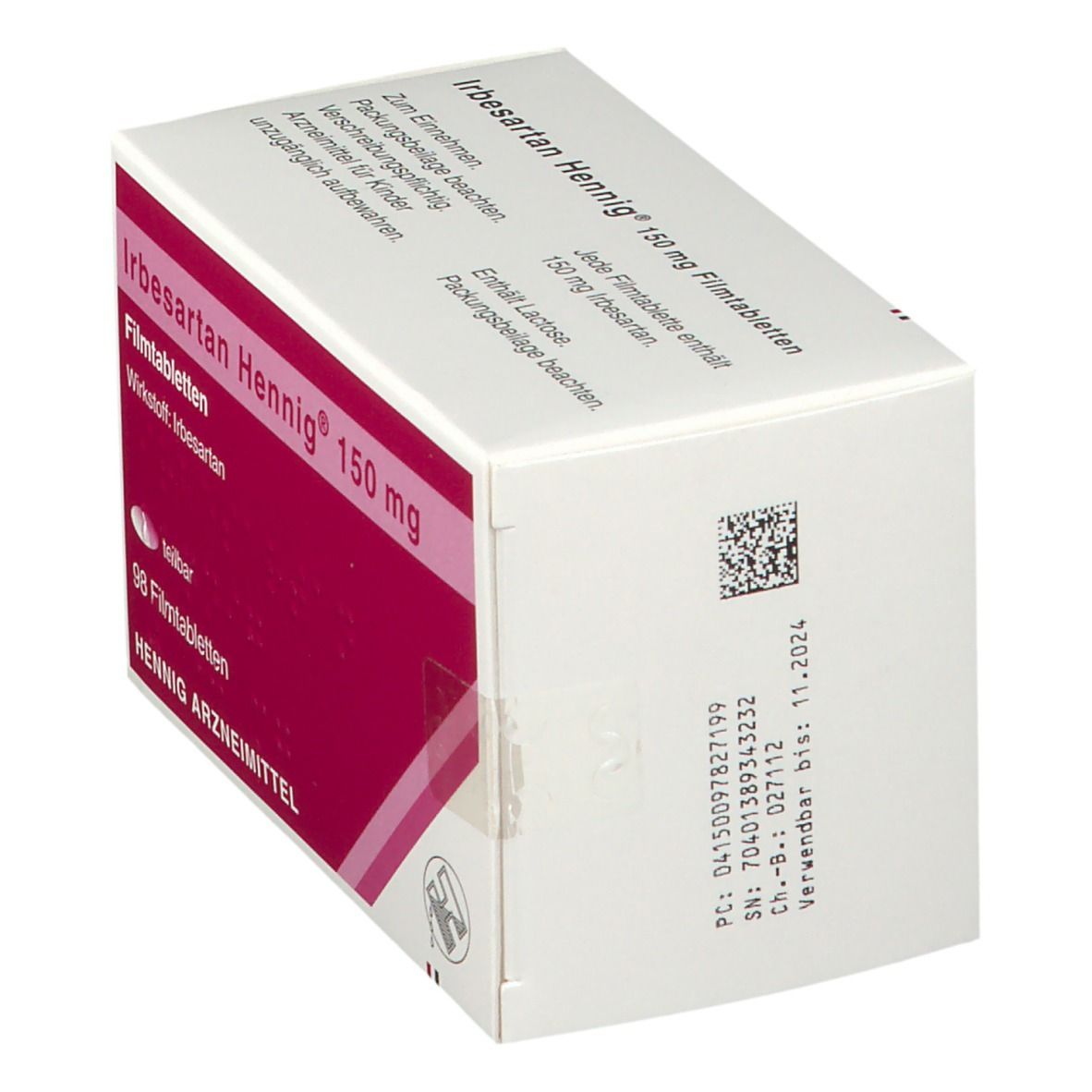 Irbesartan Hennig 150 mg Filmtabletten 98 St