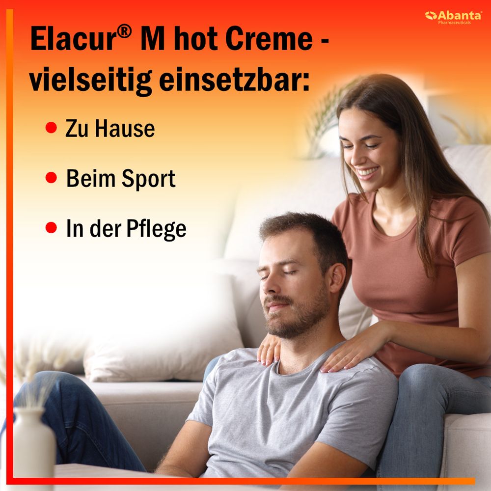 Elacur® M hot Creme: vielseitig einsetzbar zu Hause, beim Sport, in der Pflege.