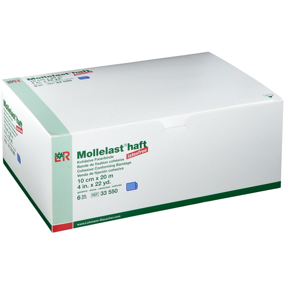 Mollelast haft Binden latexfrei 10 cmx20 m blau 6 St