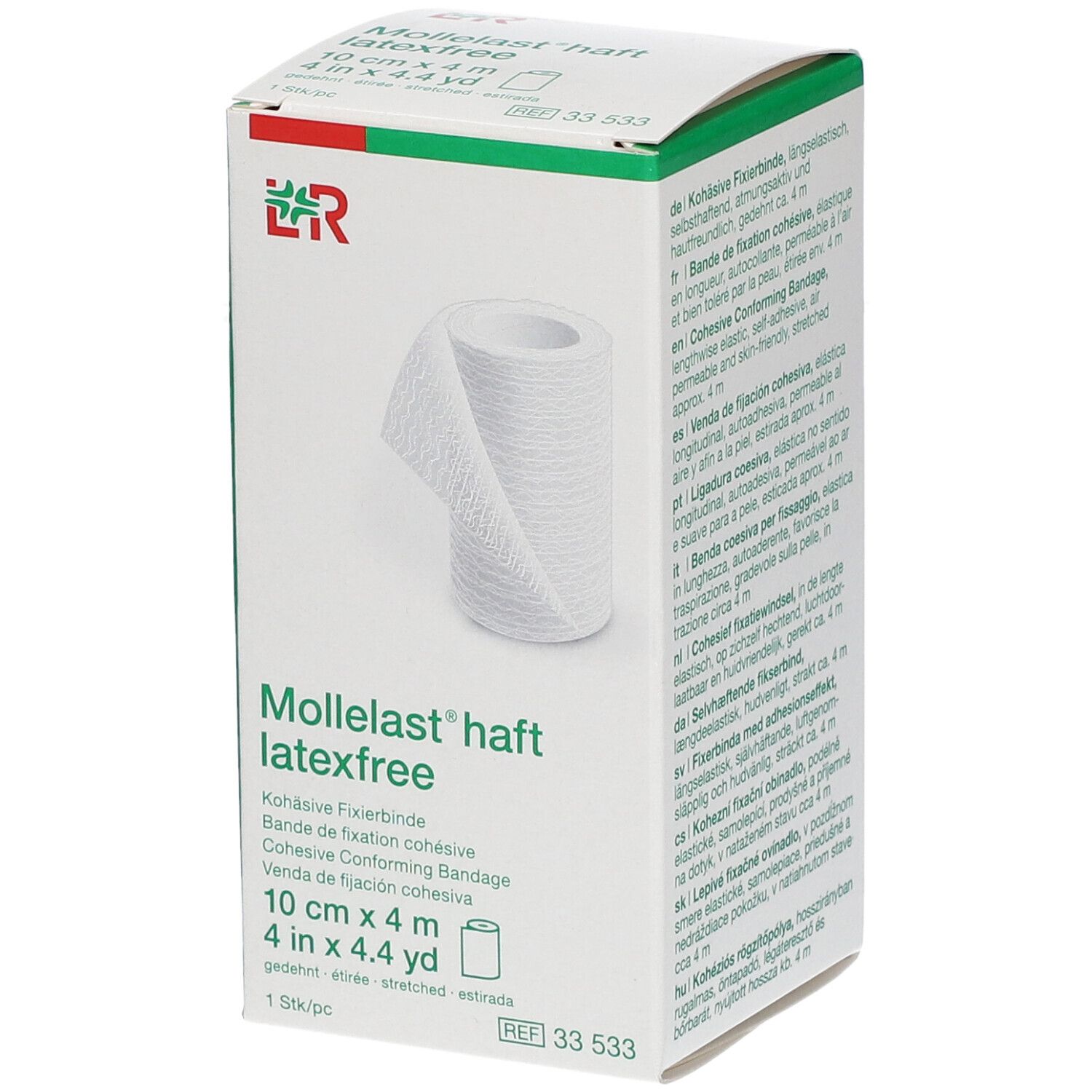 Mollelast haft latexfrei 10cmx4m gedehnt weiß