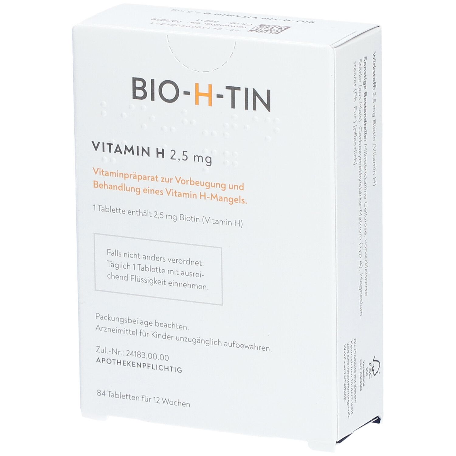 BIO-H-TIN® Vitamin H 2,5 mg für 12 Wochen