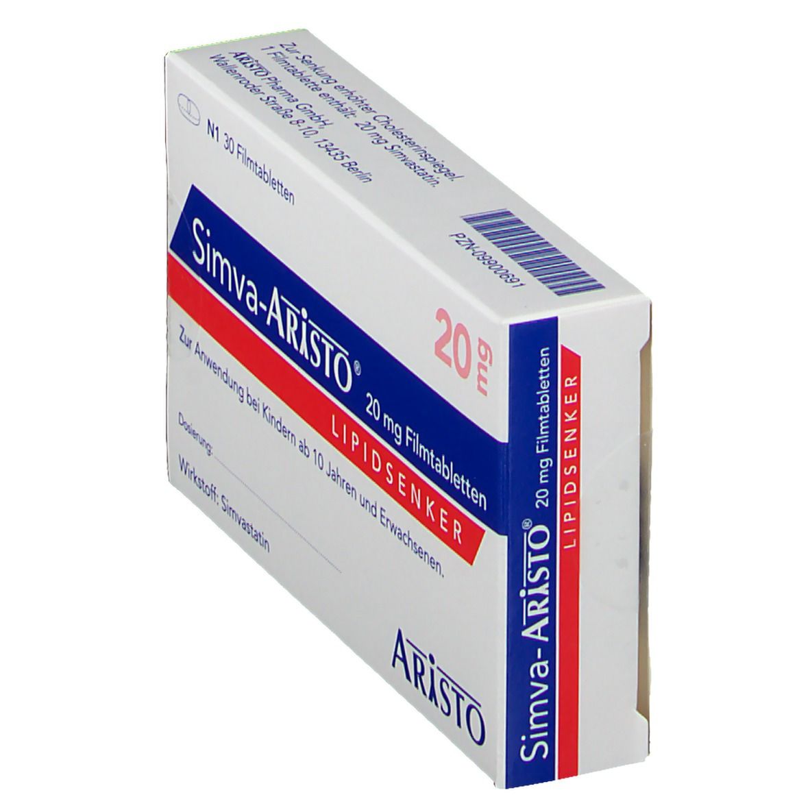 Simva Aristo 20 mg Filmtabletten 30 St