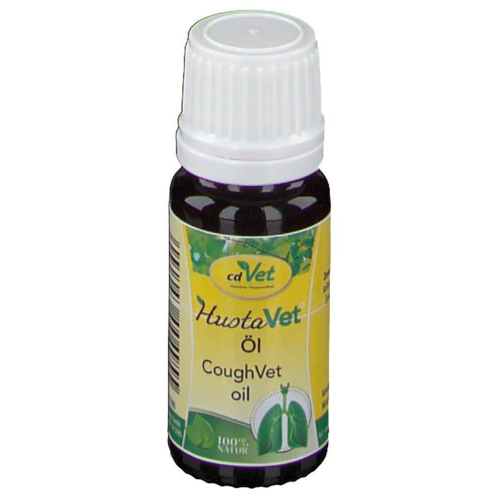 Braune Glasflasche mit weißem Deckel. Etikett mit Produktnamen, Logo und Abbildung einer Lunge. "100% Natur".