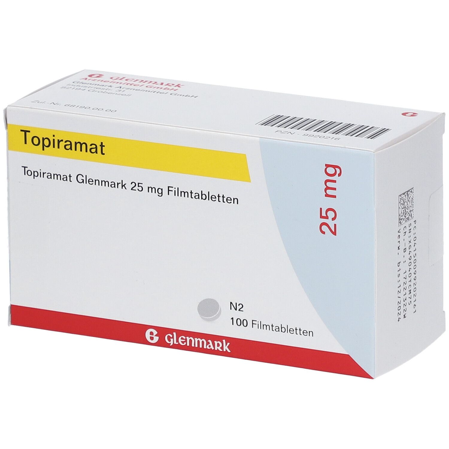 Topiramat Glenmark 25 mg Filmtabletten 100 St