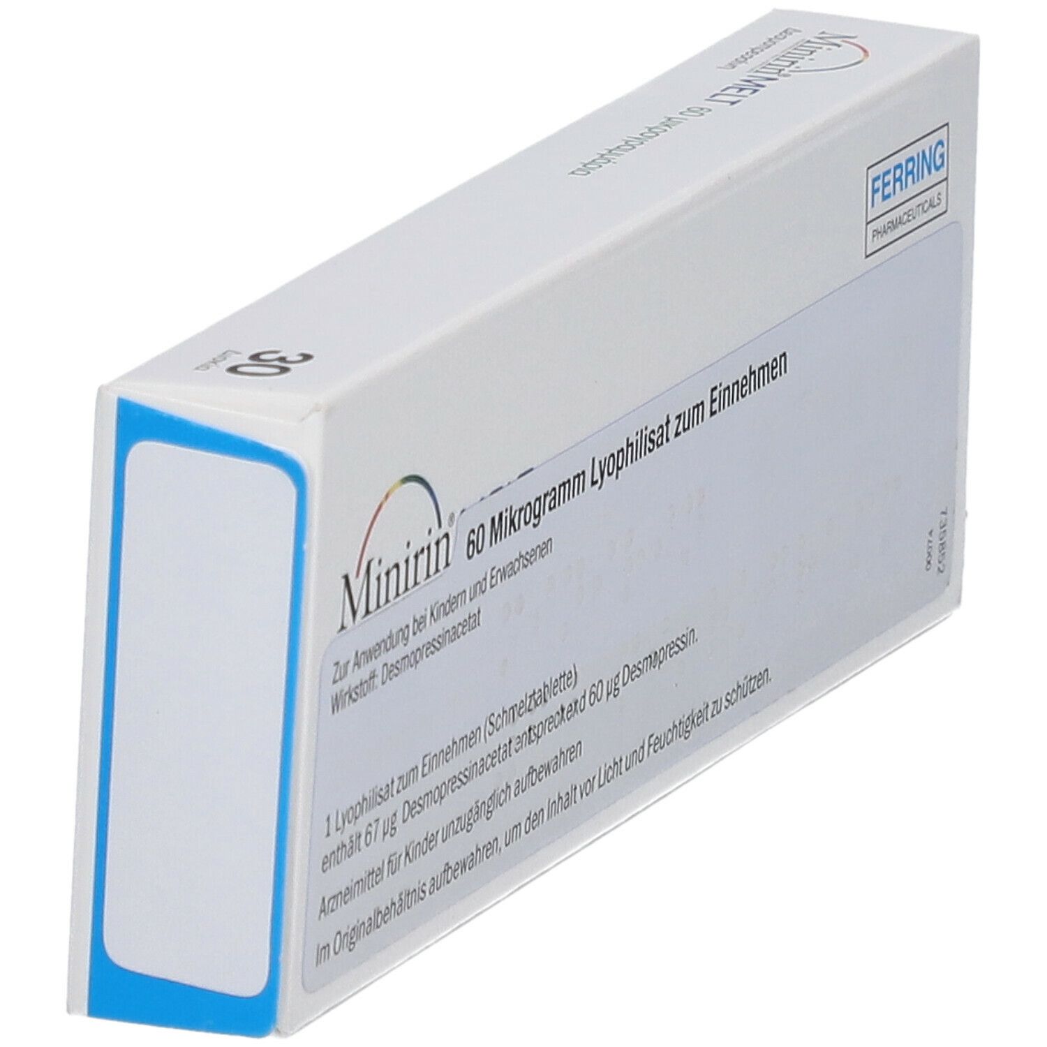 Minirin 60 Mikrogramm Lyophilisat zum Einnehmen 30 St Schmelztabletten