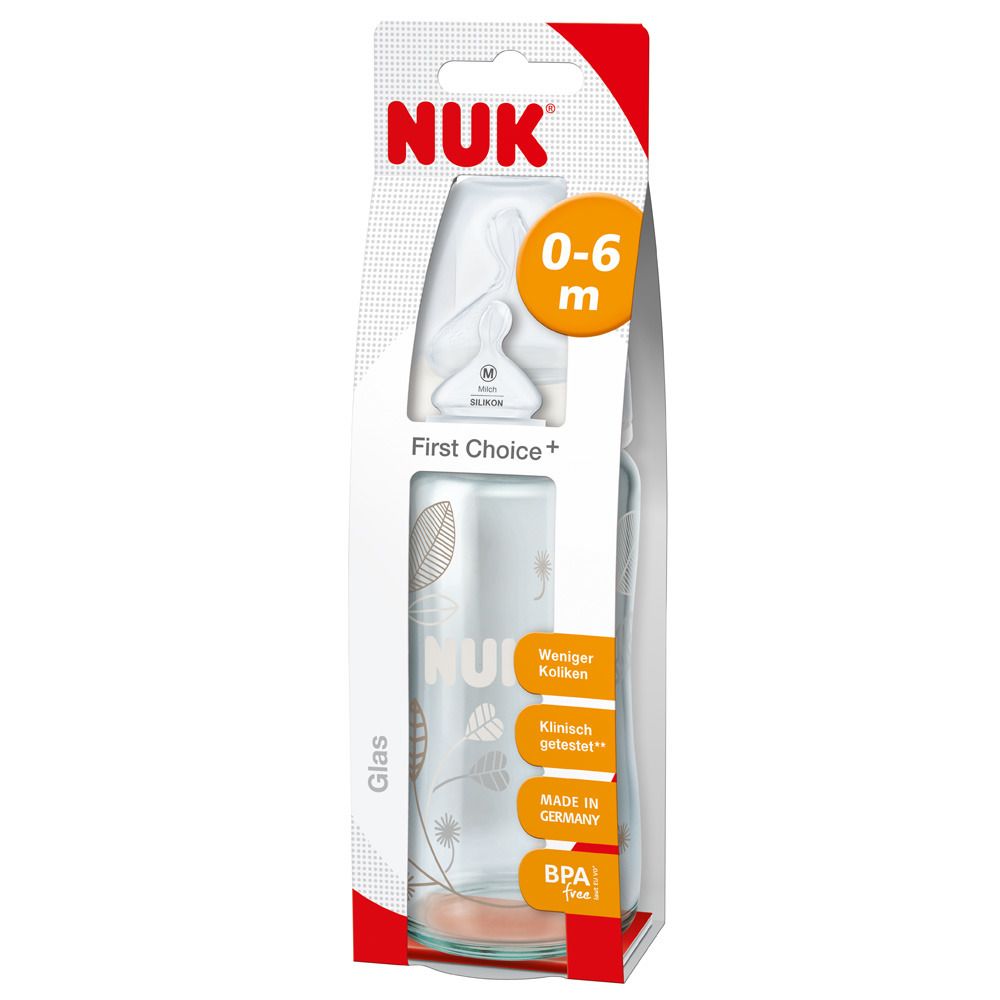 NUK® First Choice Plus Babyflasche mit Trinksauger Gr. 1 (0-6 Monate) 240 ml (Farbe nicht wählbar)