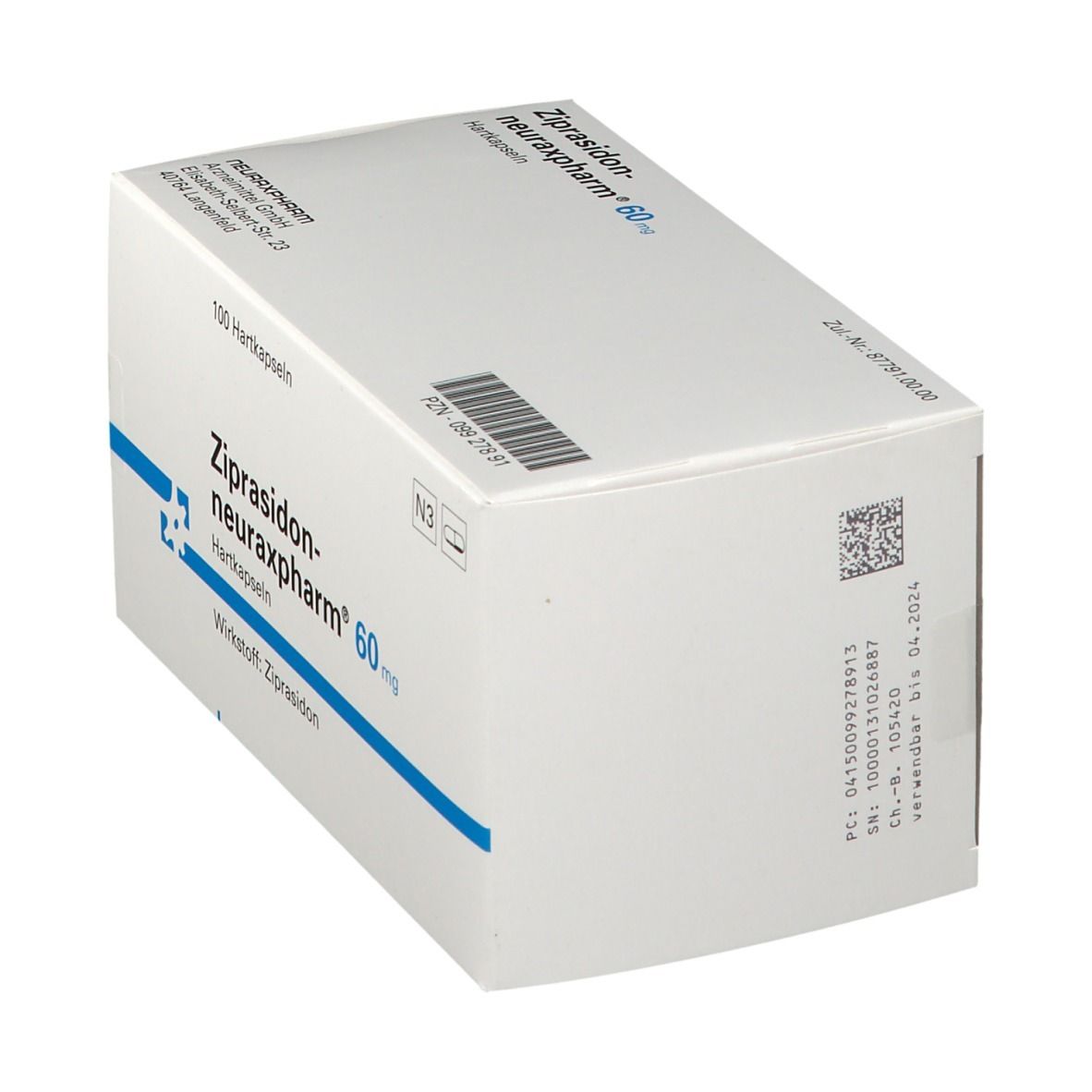 ZIPRASIDON-neuraxpharm 60 mg Hartkapseln 100 St