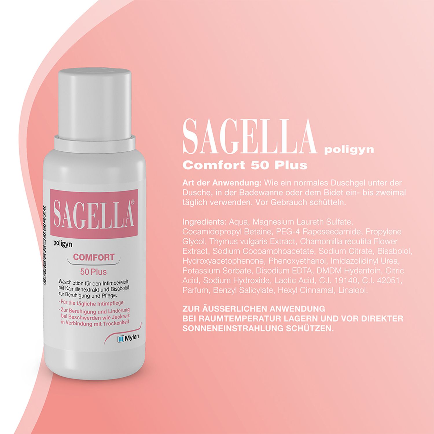 Sagella poligyn Intimwaschlotion für Frauen 50+ 500 ml Lotion