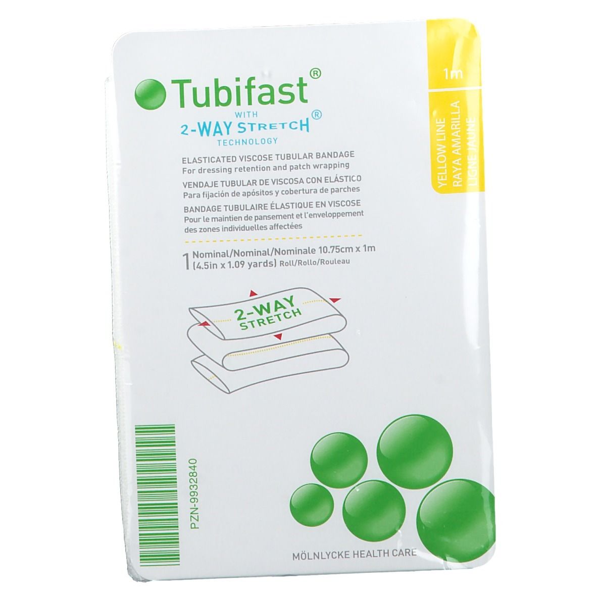 Tubifast 2-Way-Stretch 10,75cmx1m gelb Schlauchv.