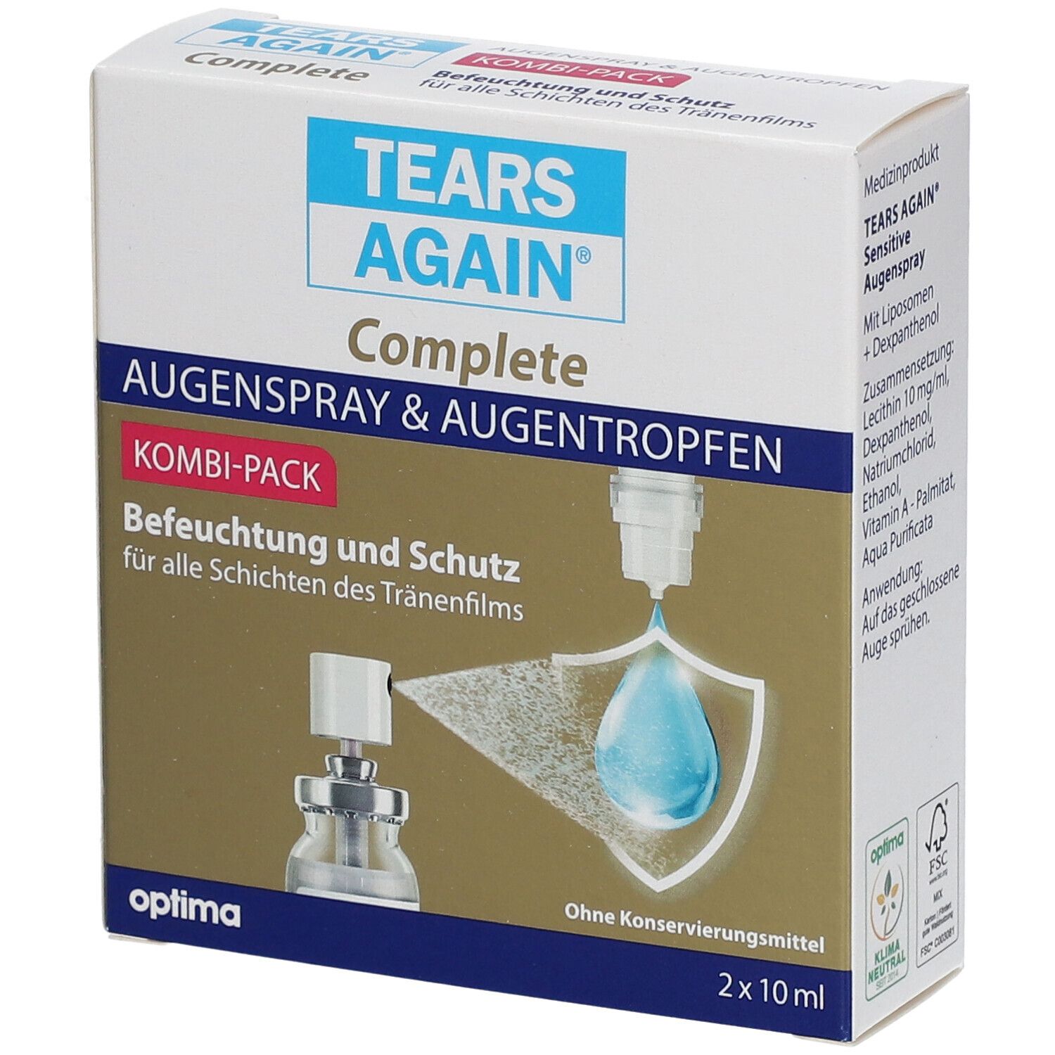 Tears Again Complete Augenspray & Augentropfen 2x10 ml Kombipackung