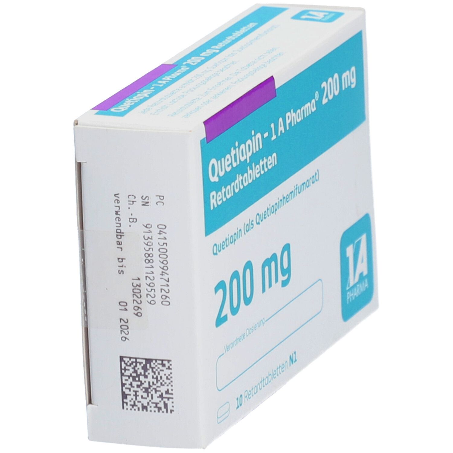 Quetiapin-1A Pharma 200 mg Retardtabletten 10 St Retard-Tabletten