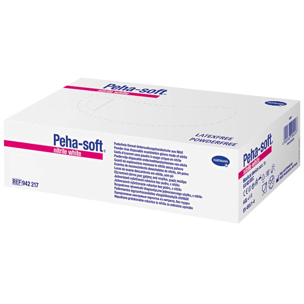 Peha-soft® nitrile white puderfrei unsteril Untersuchungshandschuhe Gr. XS 5 - 6 200 St Handschuhe