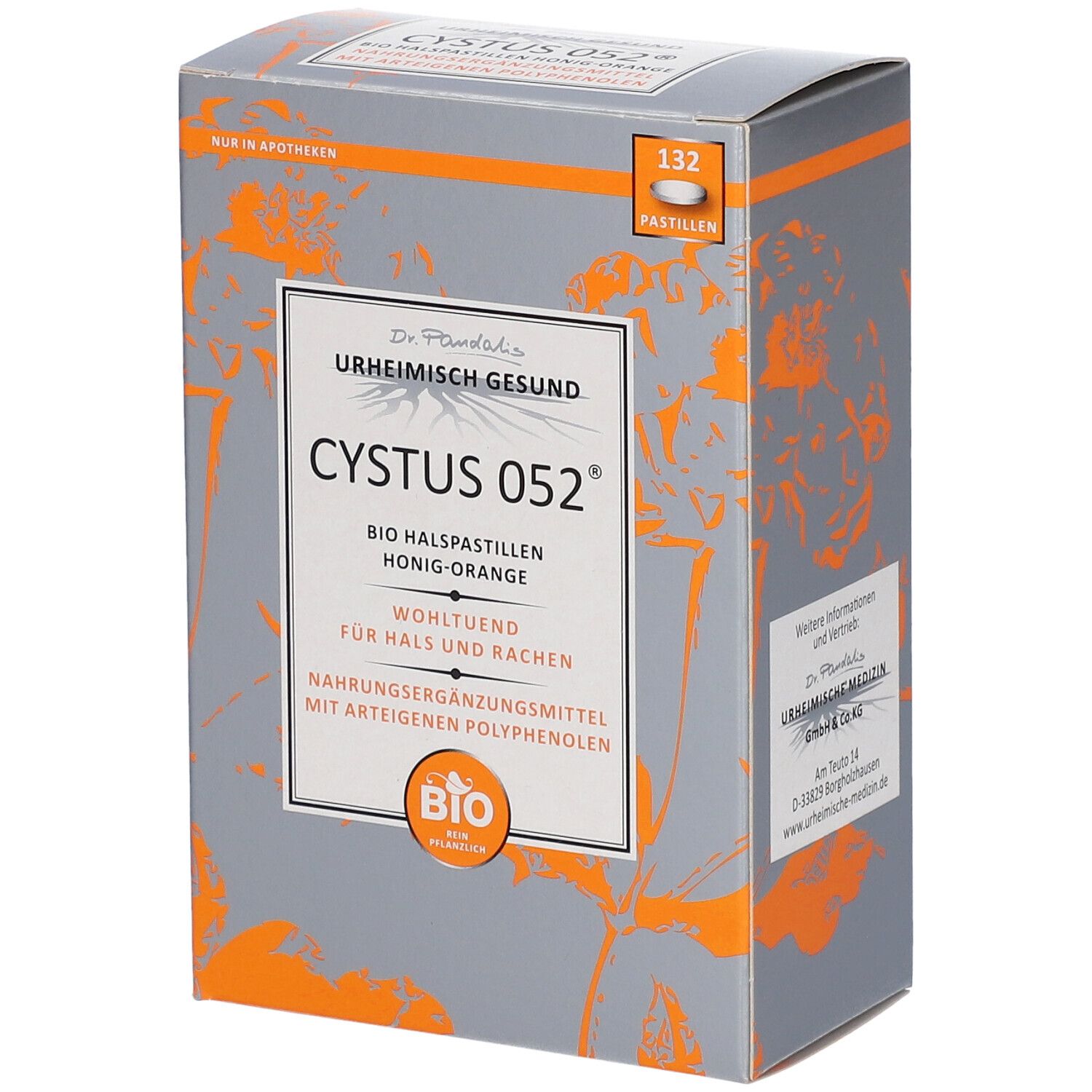 Cystus 052® Bio Halspastillen – Honig-Orange 132 St Pastillen