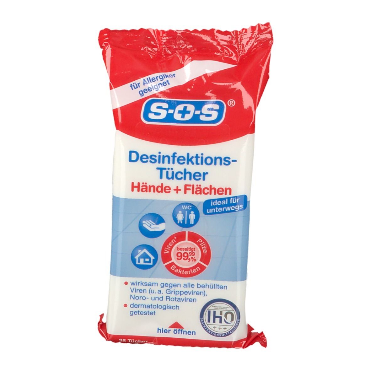 SOS Desinfektionstücher 25 St Tücher