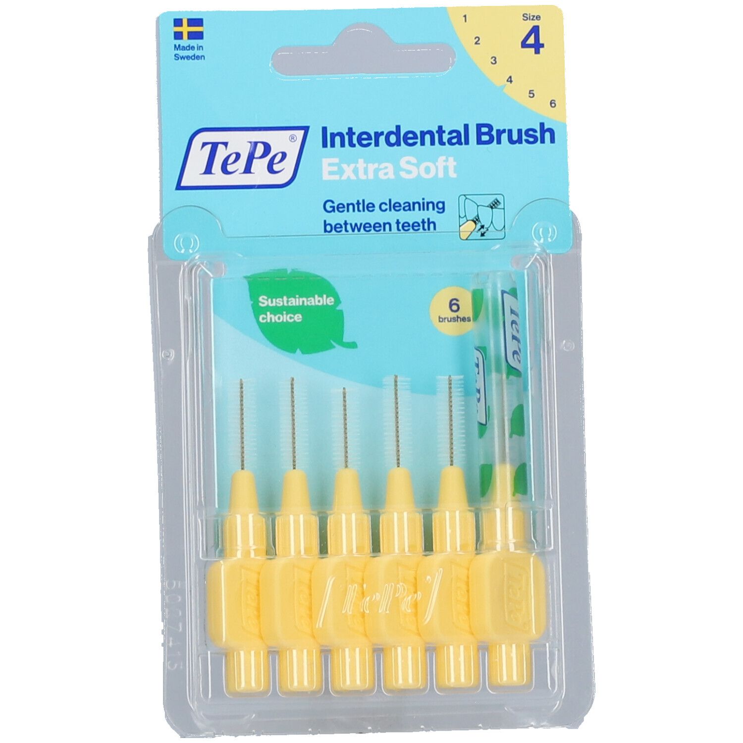 TePe Interdentalbürsten extra-weich 0,7 - 1,3 mm gelb 6 St Zahnbürste
