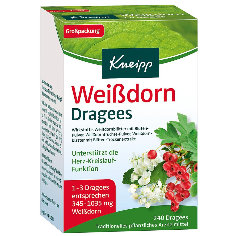 Weißdorn Dragees 240 St Überzogene Tabletten