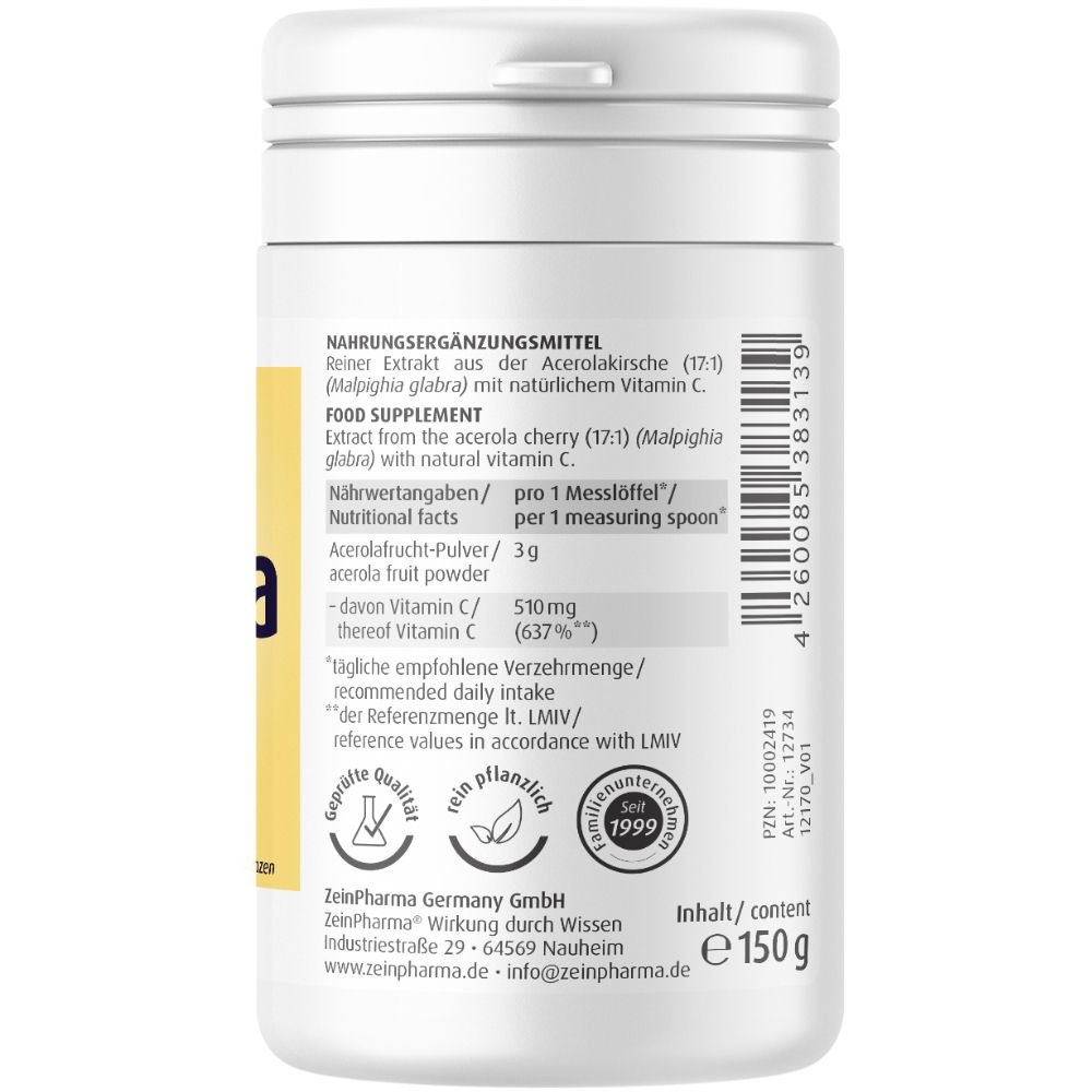 Acerola Pulver mit Vitamin C ZeinPharma