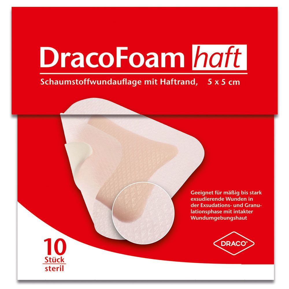 DracoFoam haft steril 5cm x 5cm