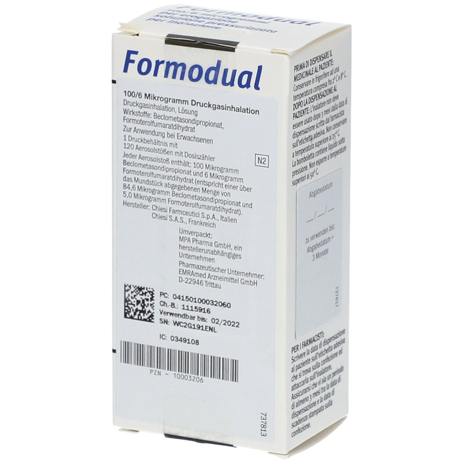 Formodual 100/6 µg 120 Hub Dosieraerosol