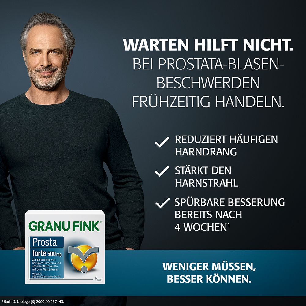 GRANU FINK® Prosta forte 500 mg – Jetzt 5€ Cashback sichern