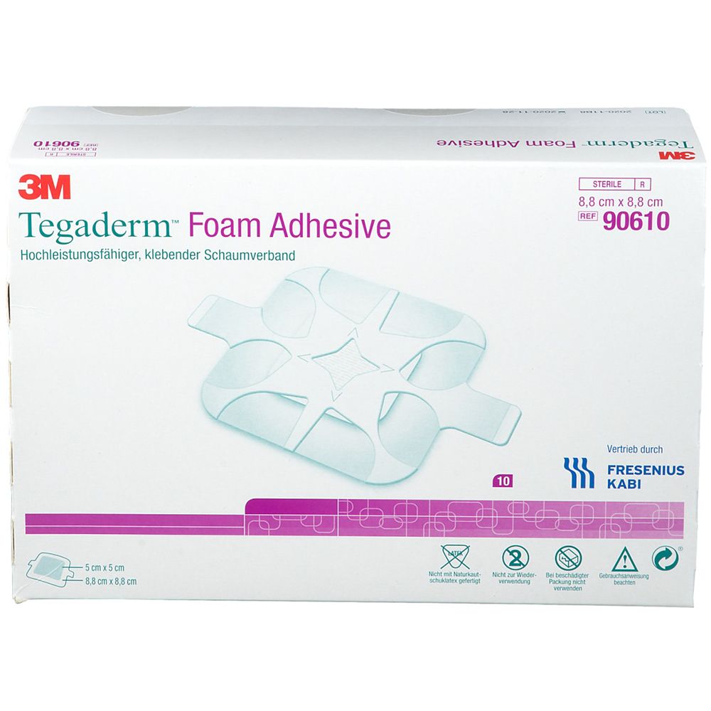 Tegaderm 3M Foam Adhesive 8,8x8,8 cm 90610 10 St Verband