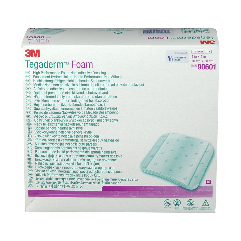 Tegaderm 3M Foam n.klebend 10x10 cm 90601 10 St Verband