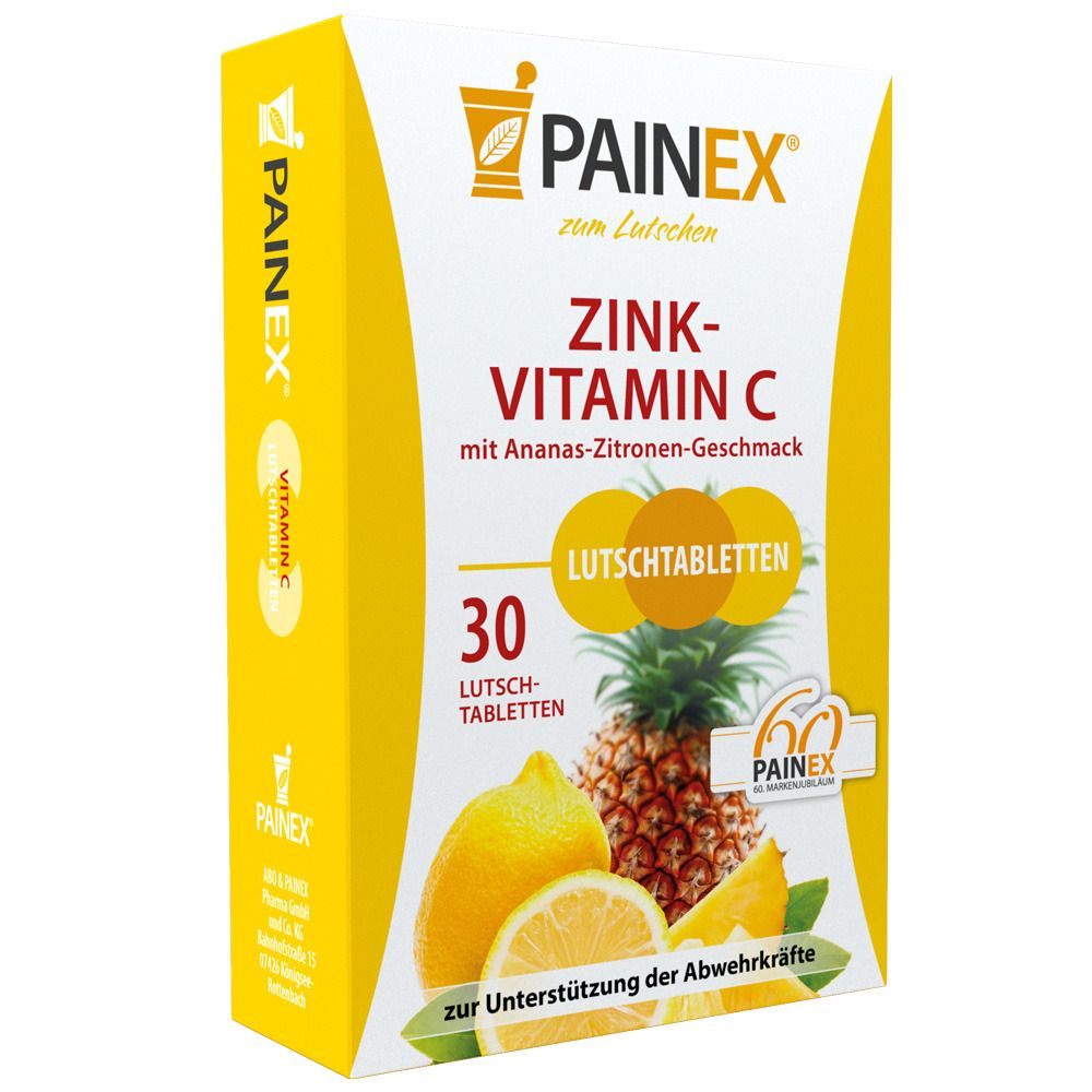 Painex® Zinc-Vitamine C Pastilles saveur ananas-citron