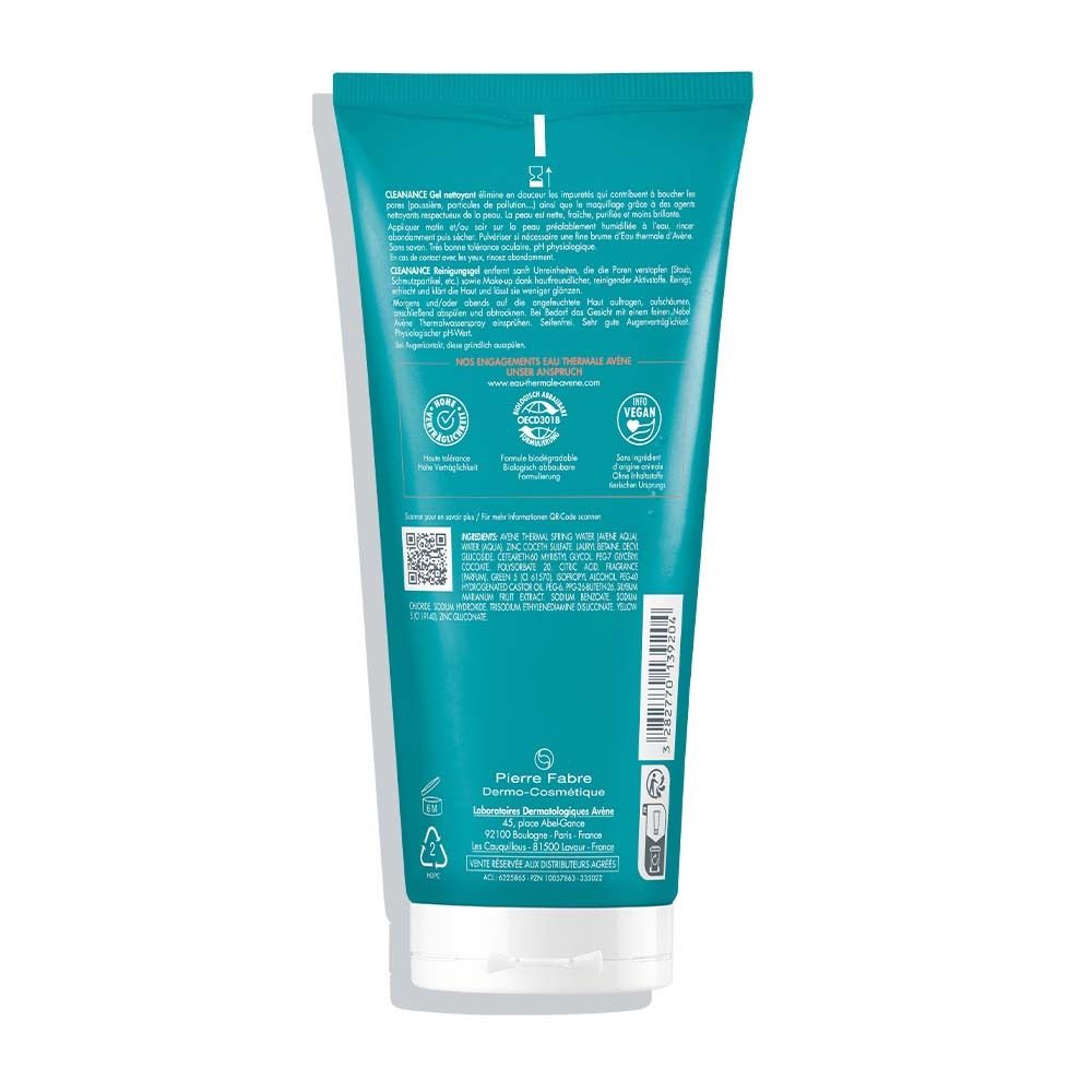 Rückseite der türkisfarbenen Tube. Text, Inhaltsstoffe, Logos. Made in France.