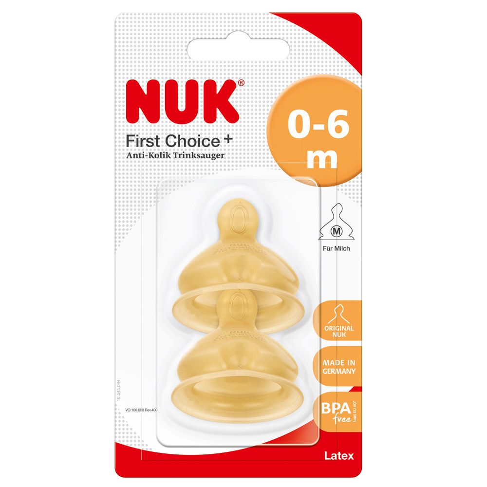 NUK First Choice+ Trinksauger Latex Gr.1 M 2 St Sauger